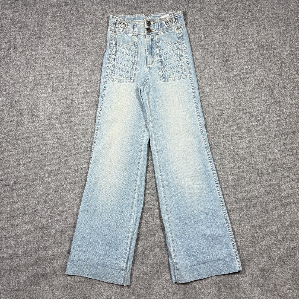 Radcliffe London High Waist Flare Baggy Jeans Womens Size 24 Light Wash 0209